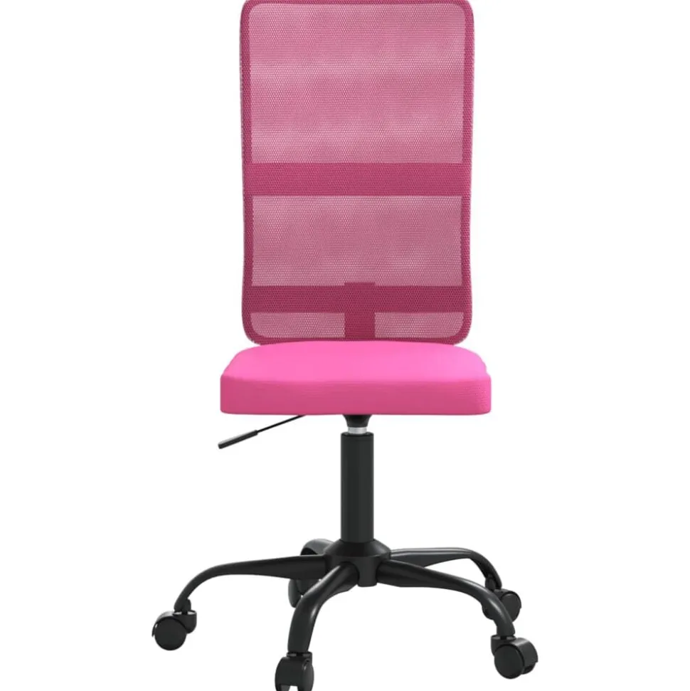 vidaXL Kantoorstoel verstelbare hoogte mesh stof roze