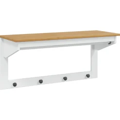 vidaXL Kapstok Hill Wit en honingbruin 90 x 35 x 41.5 cm