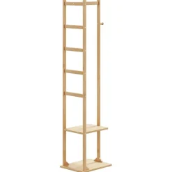 vidaXL Kapstok met haken en schappen 38,5x30x156 cm bamboe