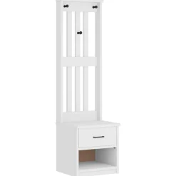 vidaXL Kapstok SANDNES wit 45x40x159,5 cm massief grenenhout