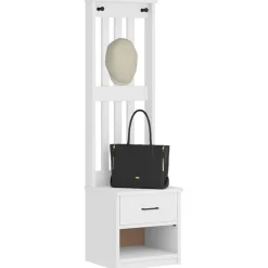 vidaXL Kapstok SANDNES wit 45x40x159,5 cm massief grenenhout
