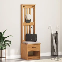 vidaXL Kapstok SANDNES 45x40x159,5 cm massief grenenhout