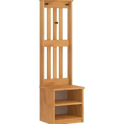 vidaXL Kapstok SANDNES 45x40x159,5 cm massief grenenhout