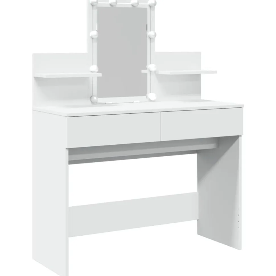 vidaXL Kaptafel met LED-verlichting 100x40x130 cm wit
