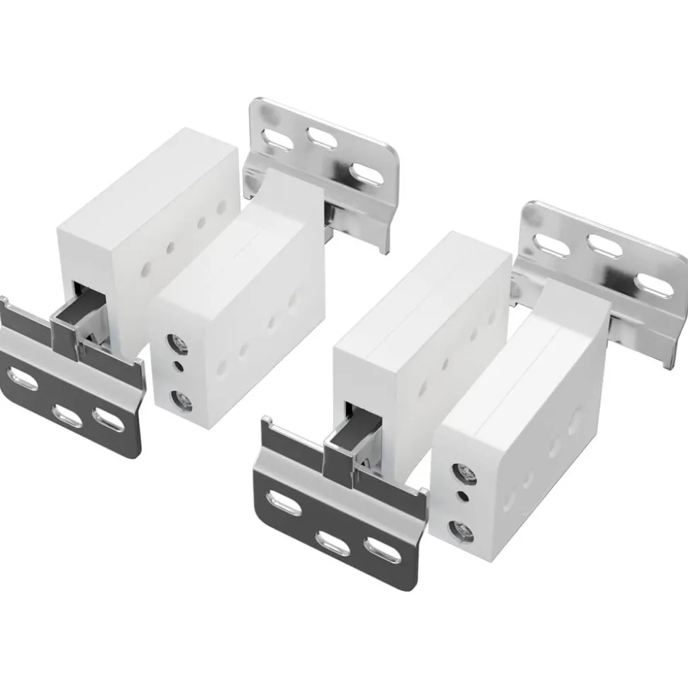 vidaXL Kast Hangbeugel 2 pcs Wit 70 x 48 x 19 mm Ijzer en Plastic