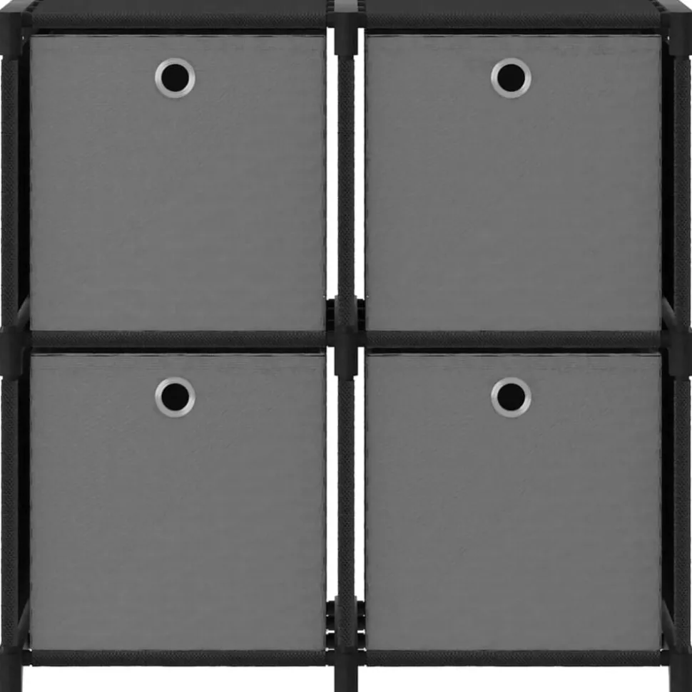 vidaXL Kast met 4 vakken met boxen 69x30x72,5 cm stof zwart