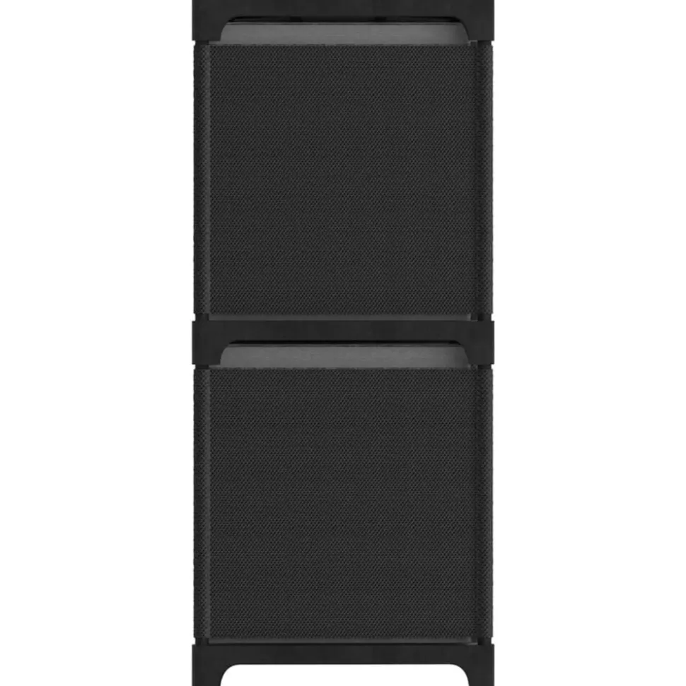 vidaXL Kast met 4 vakken met boxen 69x30x72,5 cm stof zwart