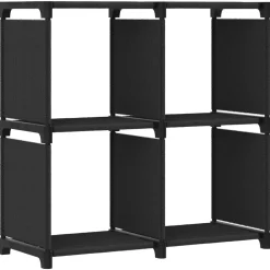 vidaXL Kast met 4 vakken 69x30x72,5 cm stof zwart
