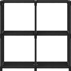 vidaXL Kast met 4 vakken 69x30x72,5 cm stof zwart