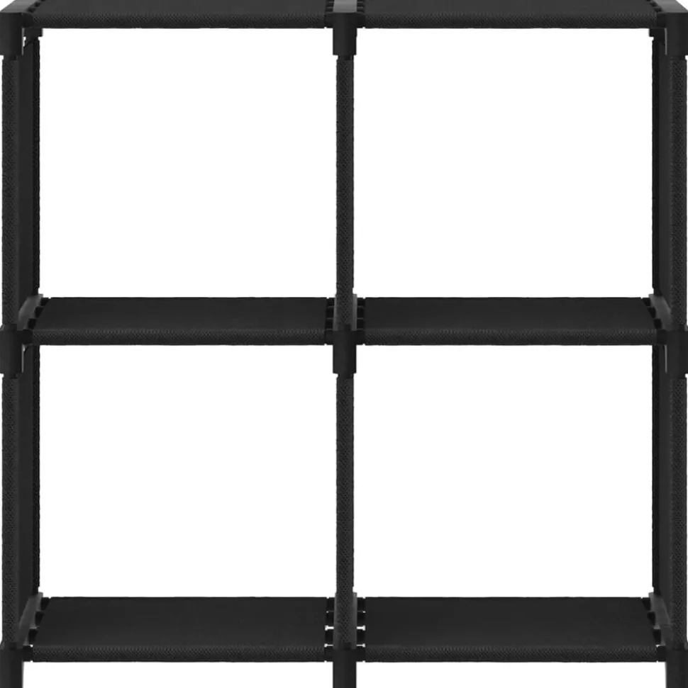 vidaXL Kast met 4 vakken 69x30x72,5 cm stof zwart
