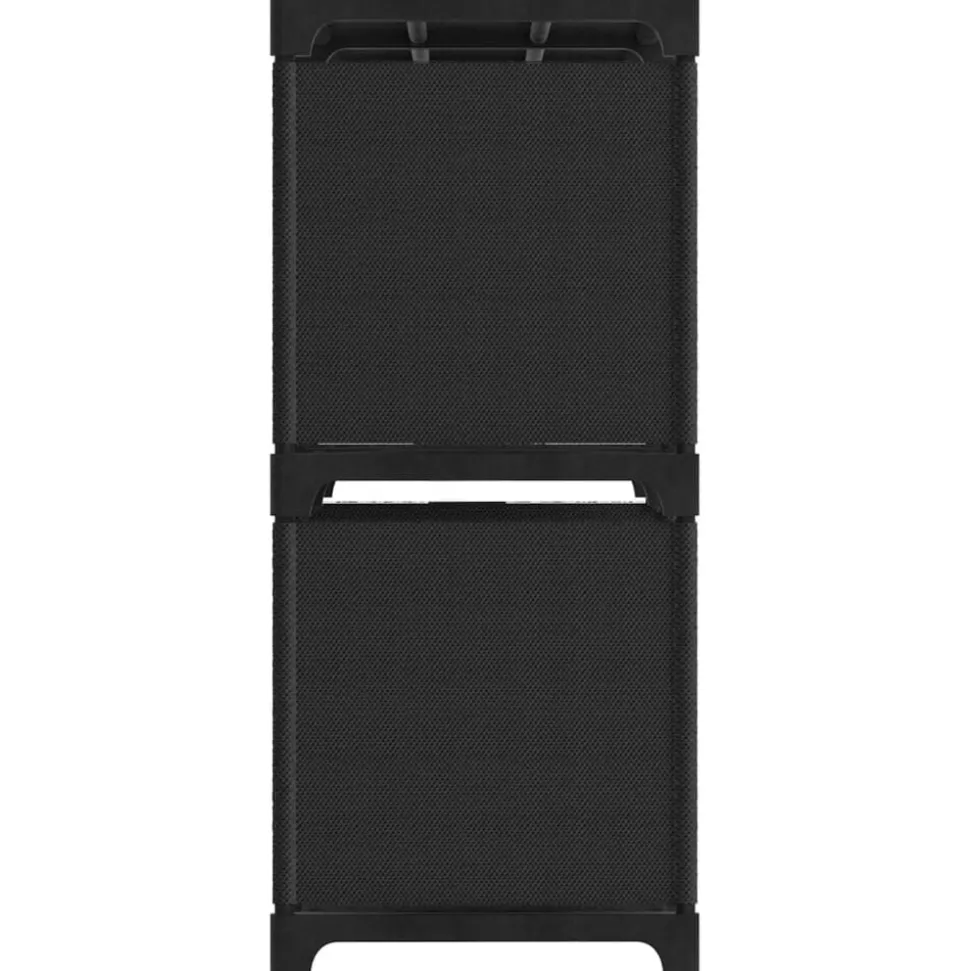 vidaXL Kast met 4 vakken 69x30x72,5 cm stof zwart