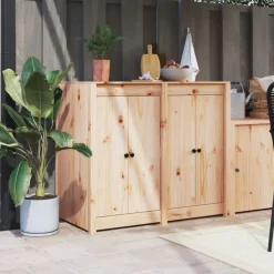 vidaXL Kastdeurtjes voor buitenkeuken MEPPEL 2 st 50x9x82 cm grenenhout