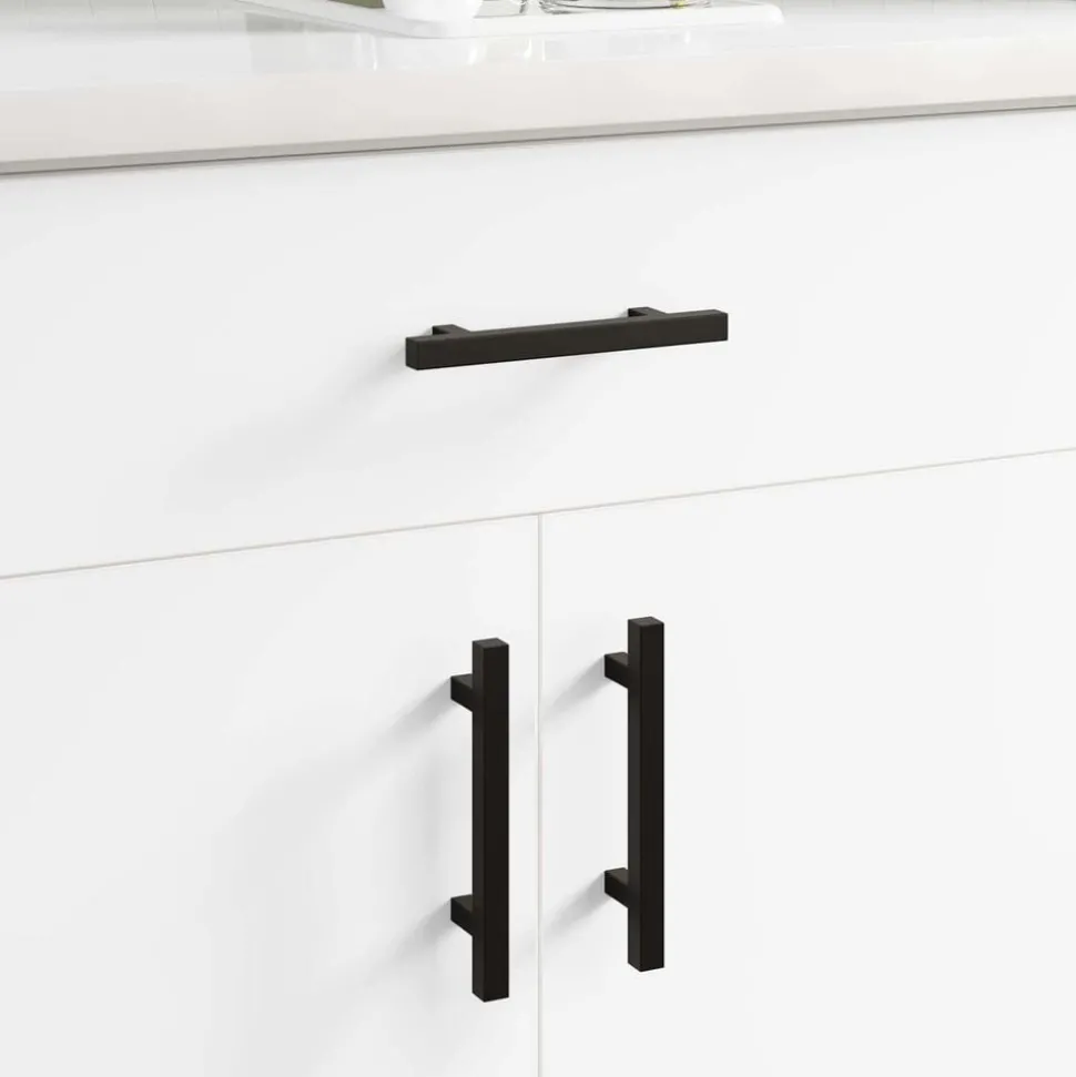 vidaXL Kasthandgreep 2 pcs Zwart 150 x 12,3 x 35,2 mm Roestvrij staal