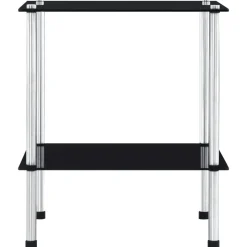 vidaXL Kastje 2-laags 40x40x47 cm gehard glas zwart