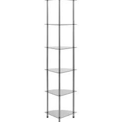 vidaXL Kastje 6-laags 30x30x160 cm gehard glas transparant