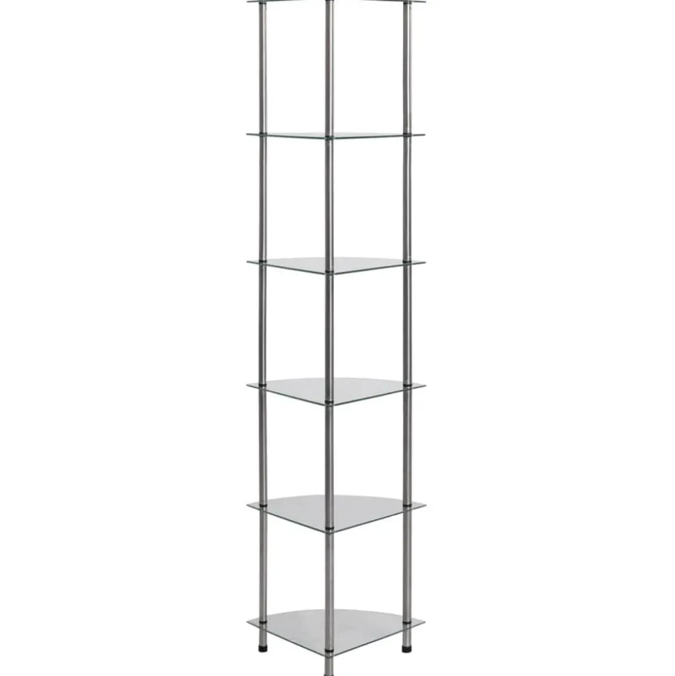 vidaXL Kastje 6-laags 30x30x160 cm gehard glas transparant