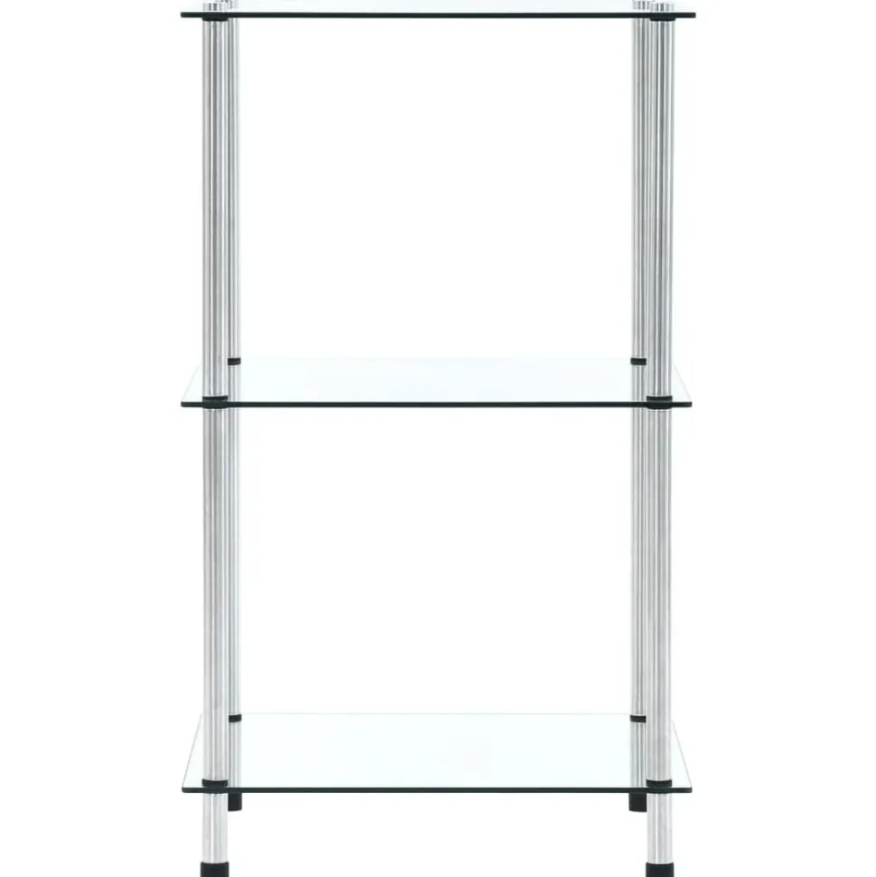 vidaXL Kastje 3-laags 40x40x67 cm gehard glas transparant