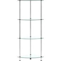 vidaXL Kastje 4-laags 30x30x100 cm gehard glas transparant