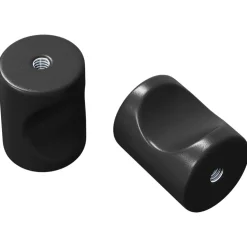 vidaXL Kastknop 2 pcs Zwart 18 x 23 mm IJzer