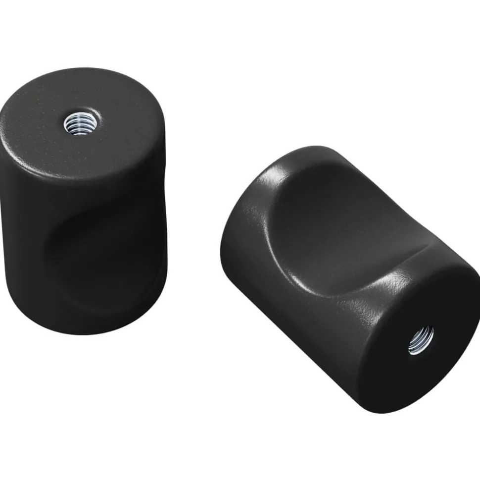 vidaXL Kastknop 2 pcs Zwart 18 x 23 mm IJzer
