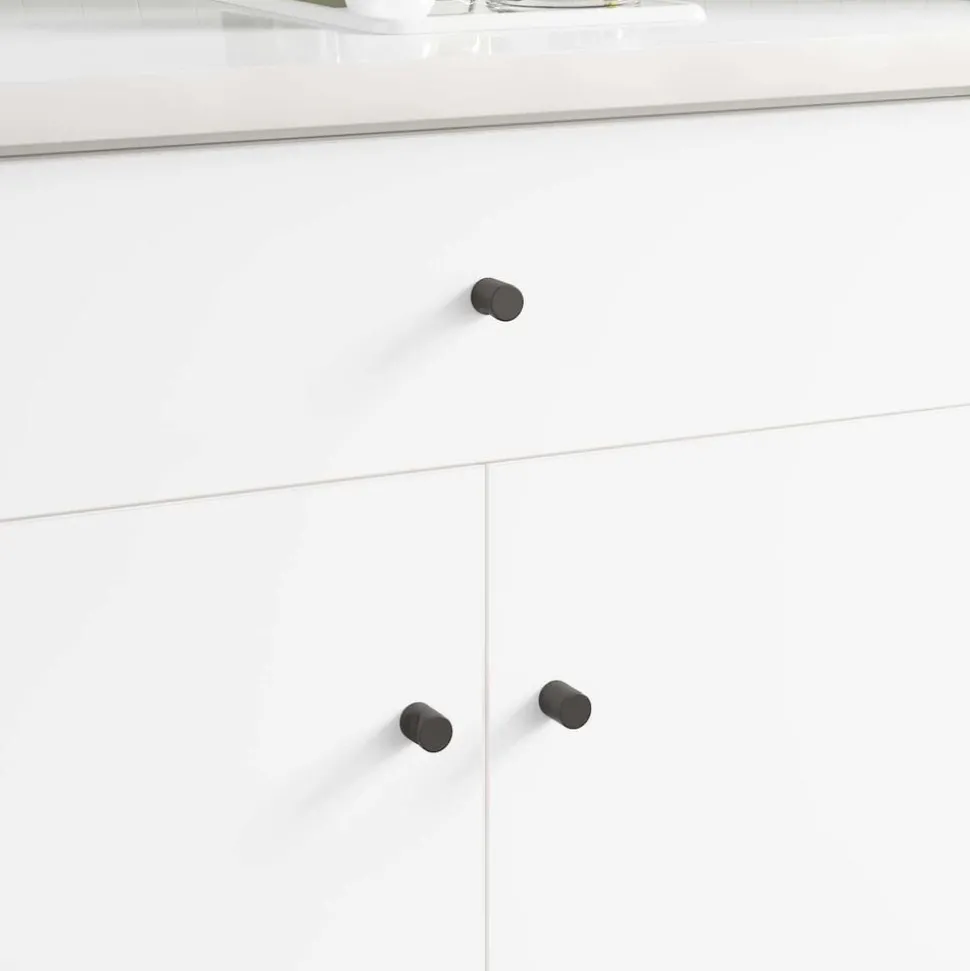 vidaXL Kastknop 2 pcs Zwart 18 x 23 mm IJzer
