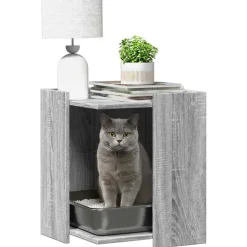 vidaXL Kattenbakkast 42x42x51 cm bewerkt hout grijs sonoma eikenkleur