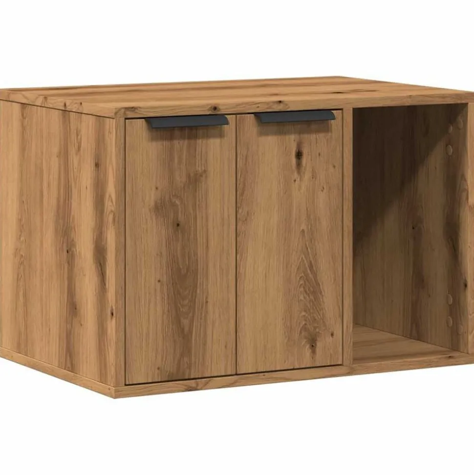 vidaXL Kattenbakkast 60x40x40 cm bewerkt hout artisanaal eikenkleurig