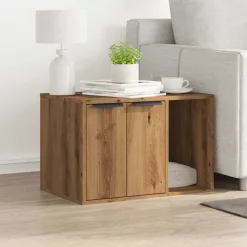 vidaXL Kattenbakkast 60x40x40 cm bewerkt hout artisanaal eikenkleurig