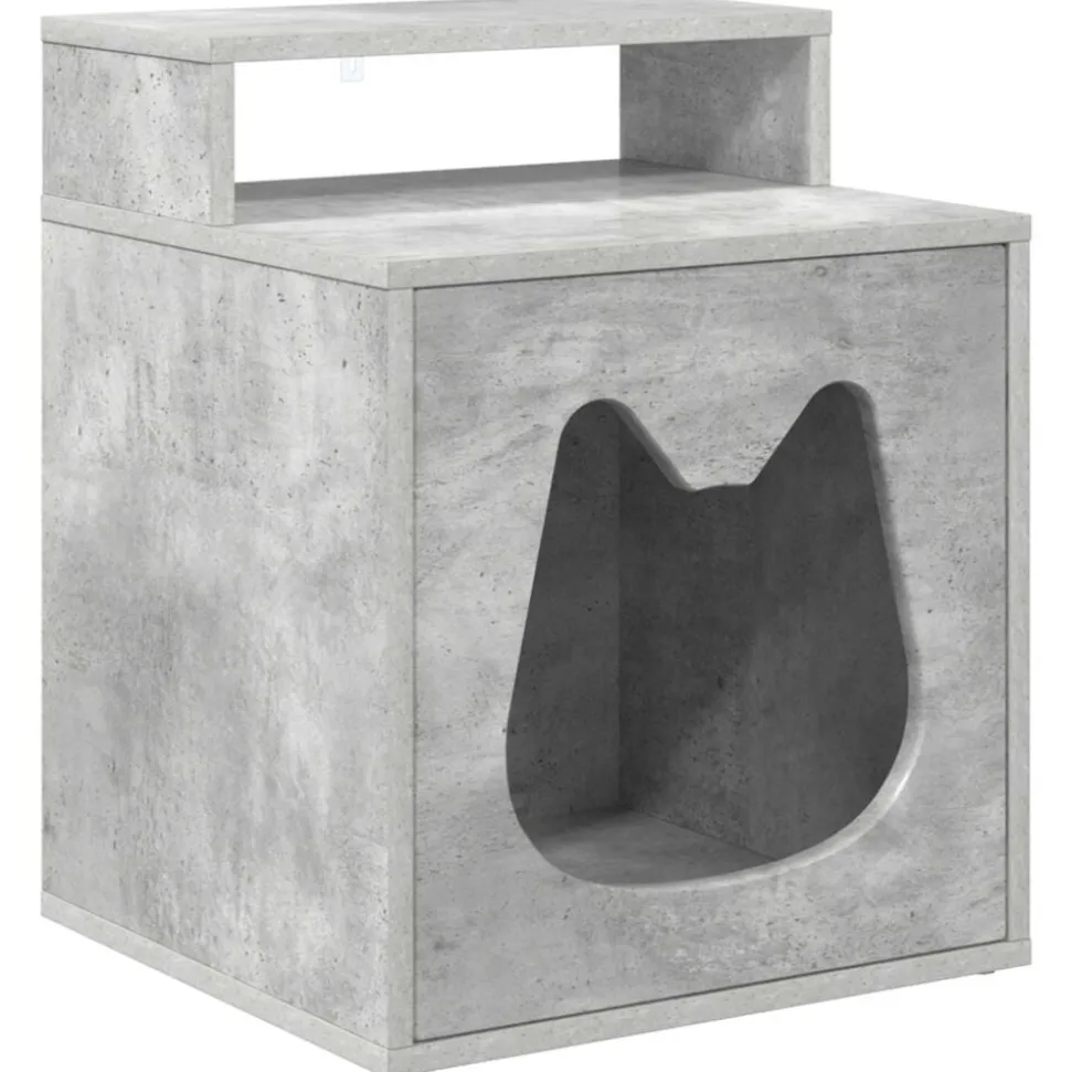 vidaXL Kattenhuis Beton 42,5 x 40 x 53,5 cm Bewerkt hout