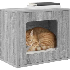 vidaXL Kattenhuis Grijs Sonoma 51 x 30 x 42,5 cm Bewerkt hout