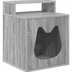 vidaXL Kattenhuis Grijs Sonoma 42,5 x 40 x 53,5 cm Bewerkt hout