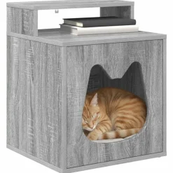 vidaXL Kattenhuis Grijs Sonoma 42,5 x 40 x 53,5 cm Bewerkt hout