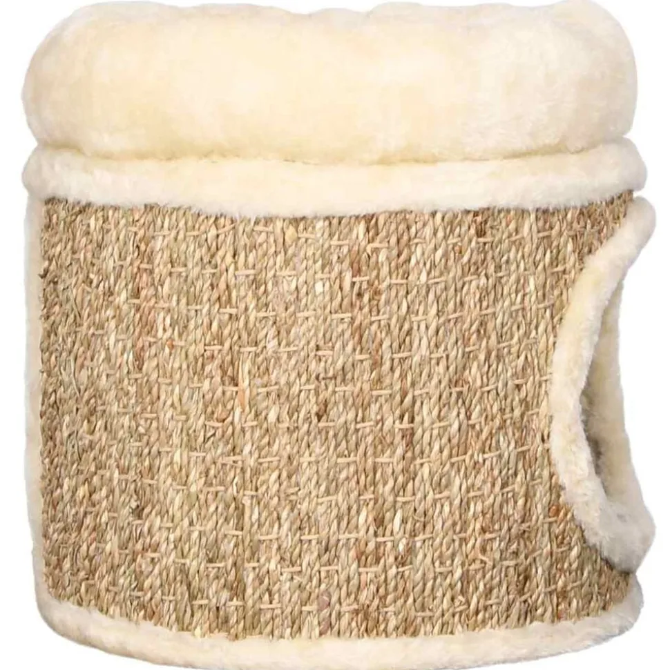 vidaXL Kattenhuis met luxe kussen 33 cm zeegras