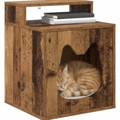 vidaXL Kattenhuis Oudhout 42,5 x 40 x 53,5 cm Bewerkt hout