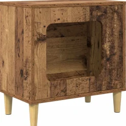 vidaXL Kattenhuis Oudhout 51 x 30 x 52 cm Bewerkt hout