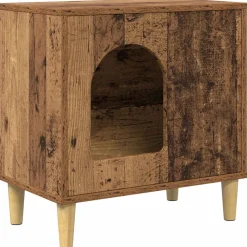 vidaXL Kattenhuis Oudhout 51 x 30 x 52 cm Bewerkt hout