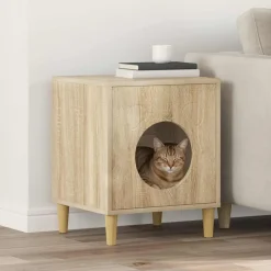 vidaXL Kattenhuis Sonoma 42,5 x 40 x 53 cm Bewerkt hout