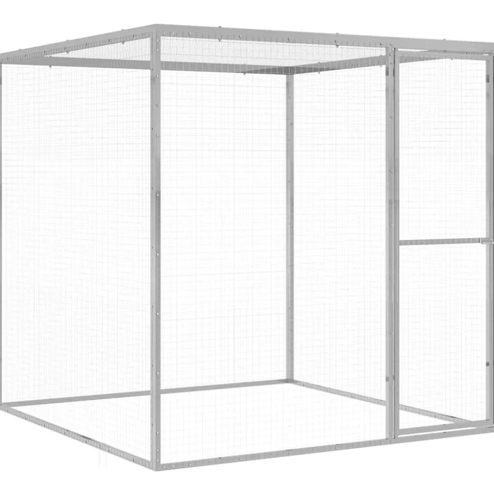 vidaXL Kattenkooi 1,5x1,5x1,5 m gegalvaniseerd staal