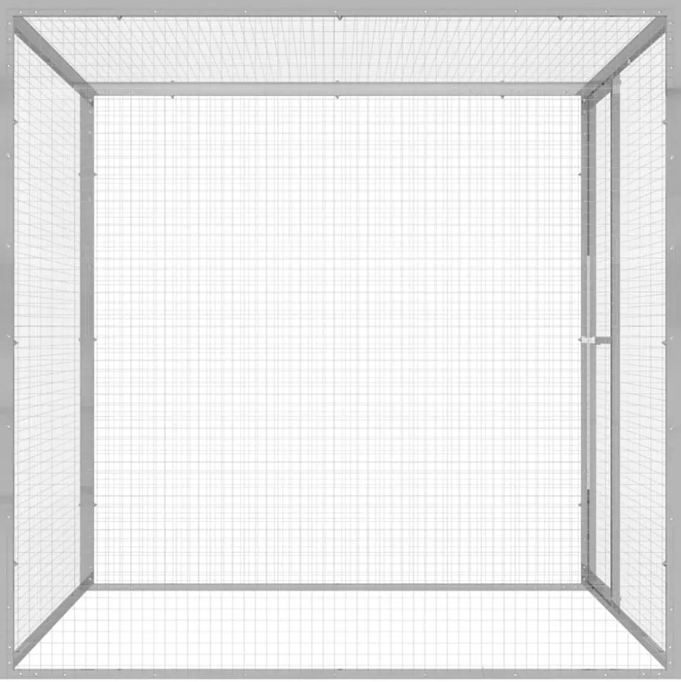 vidaXL Kattenkooi 1,5x1,5x1,5 m gegalvaniseerd staal