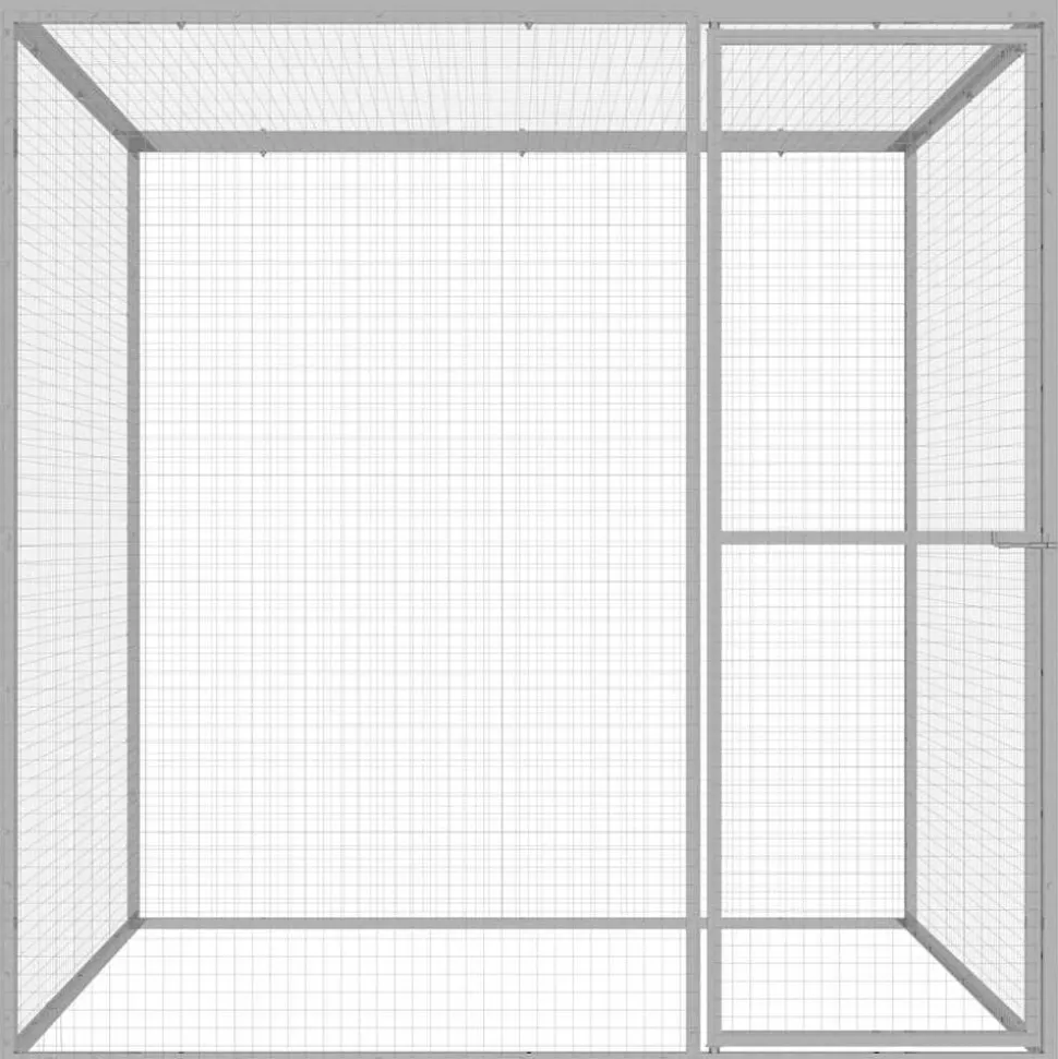 vidaXL Kattenkooi 1,5x1,5x1,5 m gegalvaniseerd staal