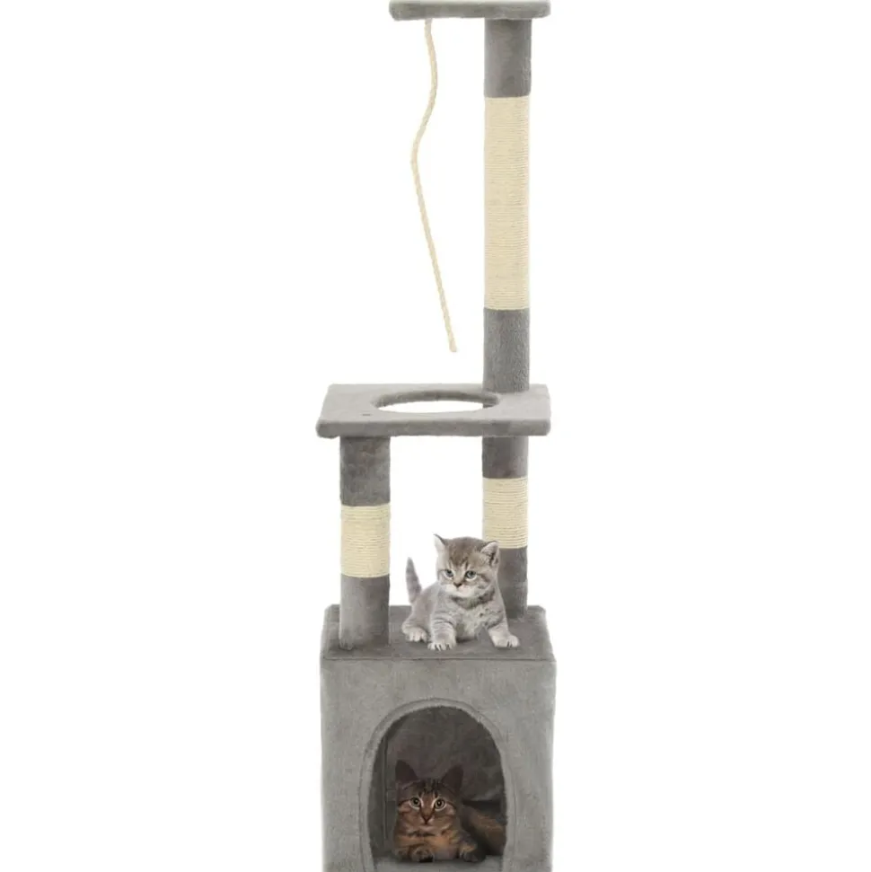 vidaXL Kattenkrabpaal met sisal krabpalen 109 cm grijs