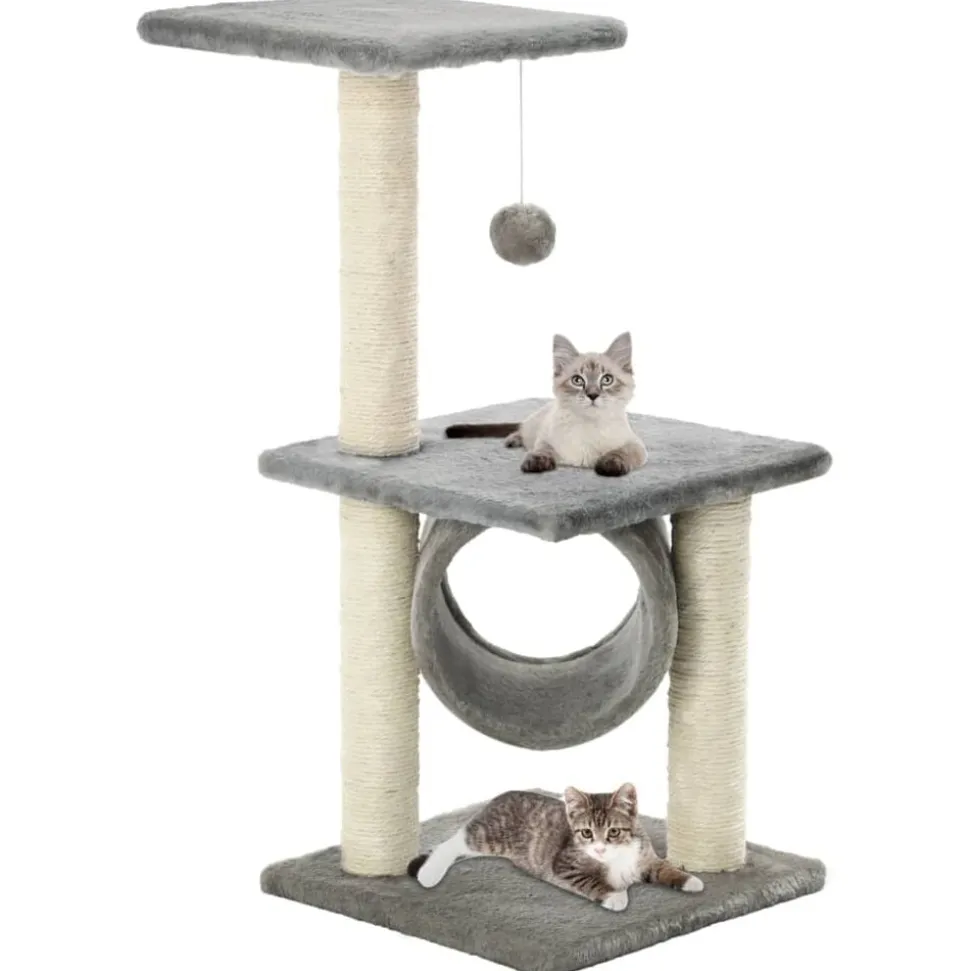 vidaXL Kattenkrabpaal met sisal krabpalen 65 cm grijs
