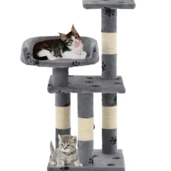 vidaXL Kattenkrabpaal met sisal krabpalen 65 cm pootafdrukken grijs