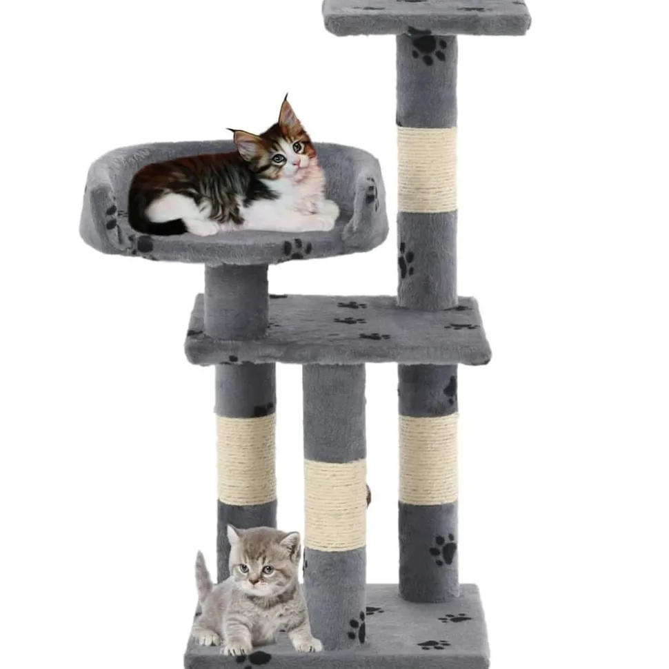 vidaXL Kattenkrabpaal met sisal krabpalen 65 cm pootafdrukken grijs