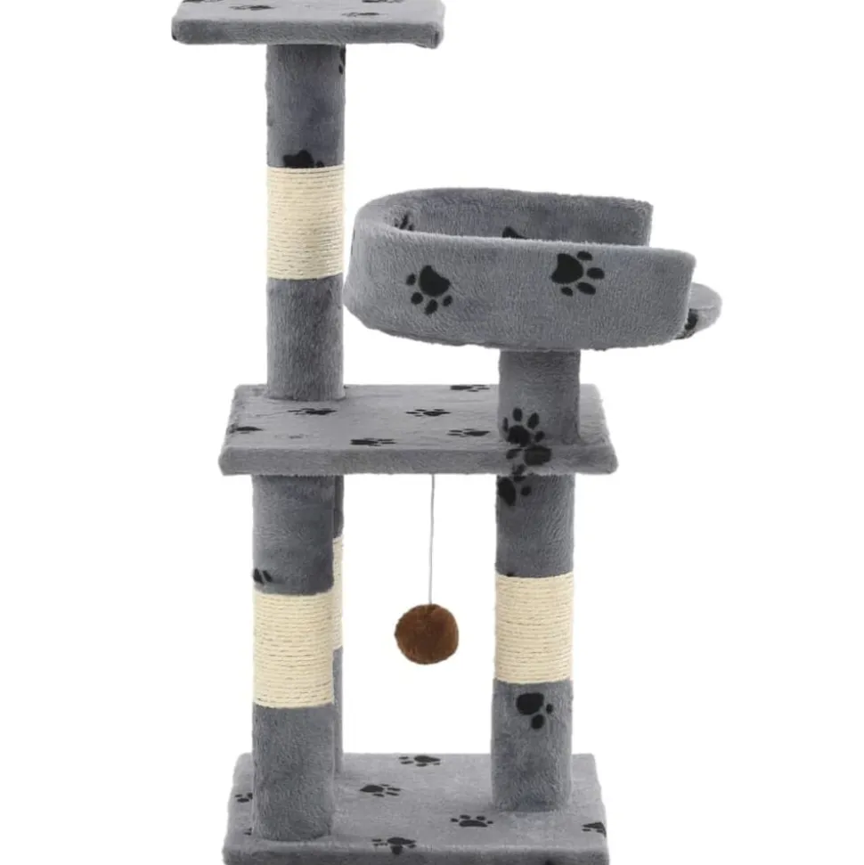 vidaXL Kattenkrabpaal met sisal krabpalen 65 cm pootafdrukken grijs