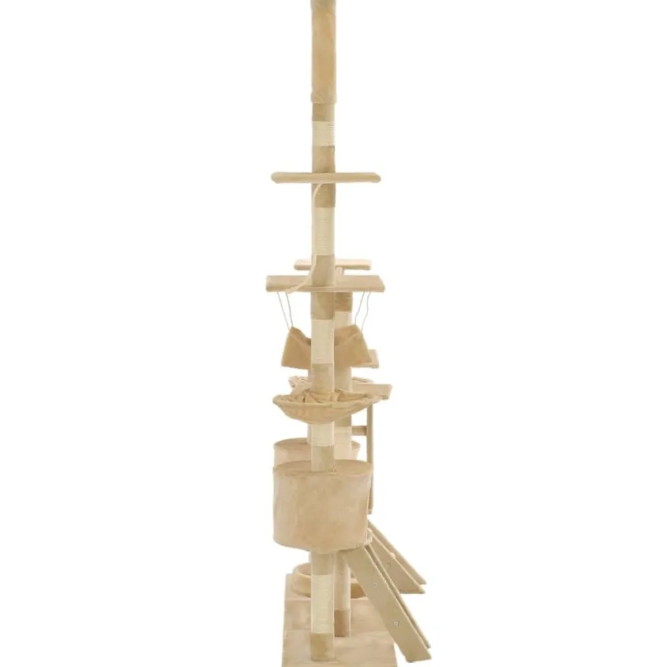 vidaXL Kattenkrabpaal met sisal krabpalen 230-250 cm beige