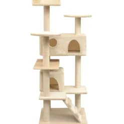 vidaXL Kattenkrabpaal met sisal krabpalen 125 cm beige