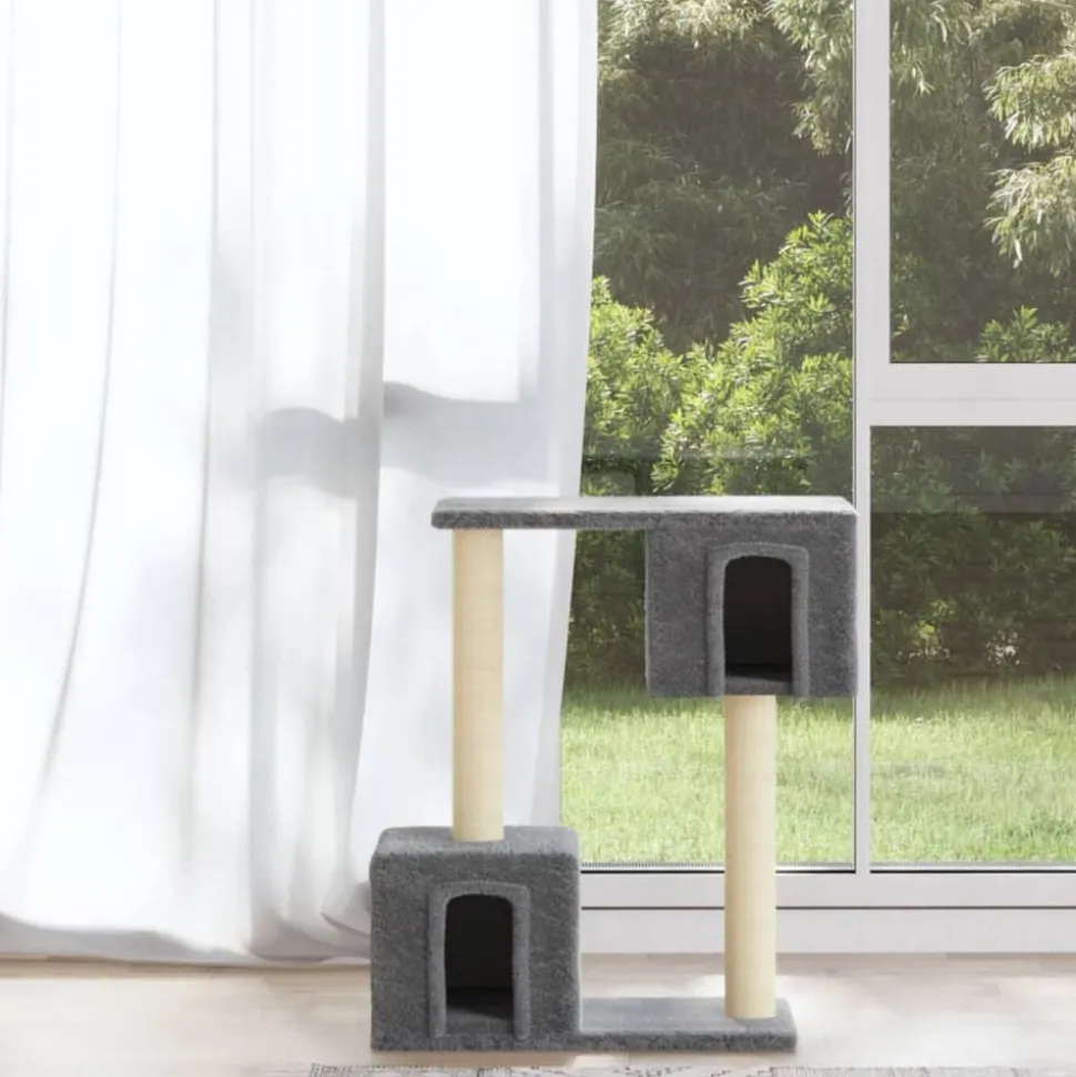 vidaXL Kattenkrabpaal met sisal krabpalen 60 cm lichtgrijs