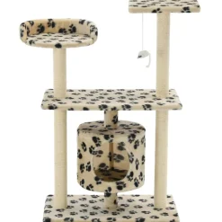 vidaXL Kattenkrabpaal met sisal krabpalen 95 cm pootafdrukken beige
