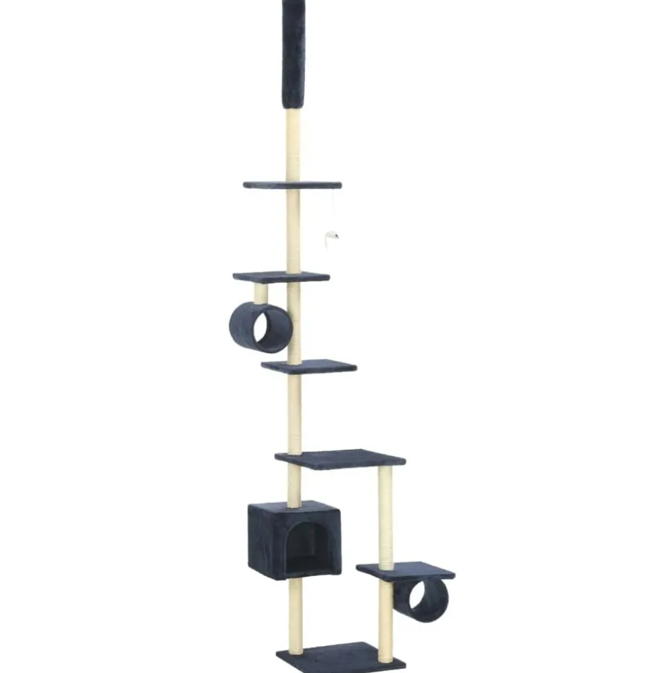 vidaXL Kattenkrabpaal met sisal krabpalen 260 cm donkerblauw